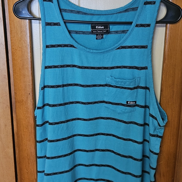 Blue Striped Men's Tank Top - Picture 1 of 3